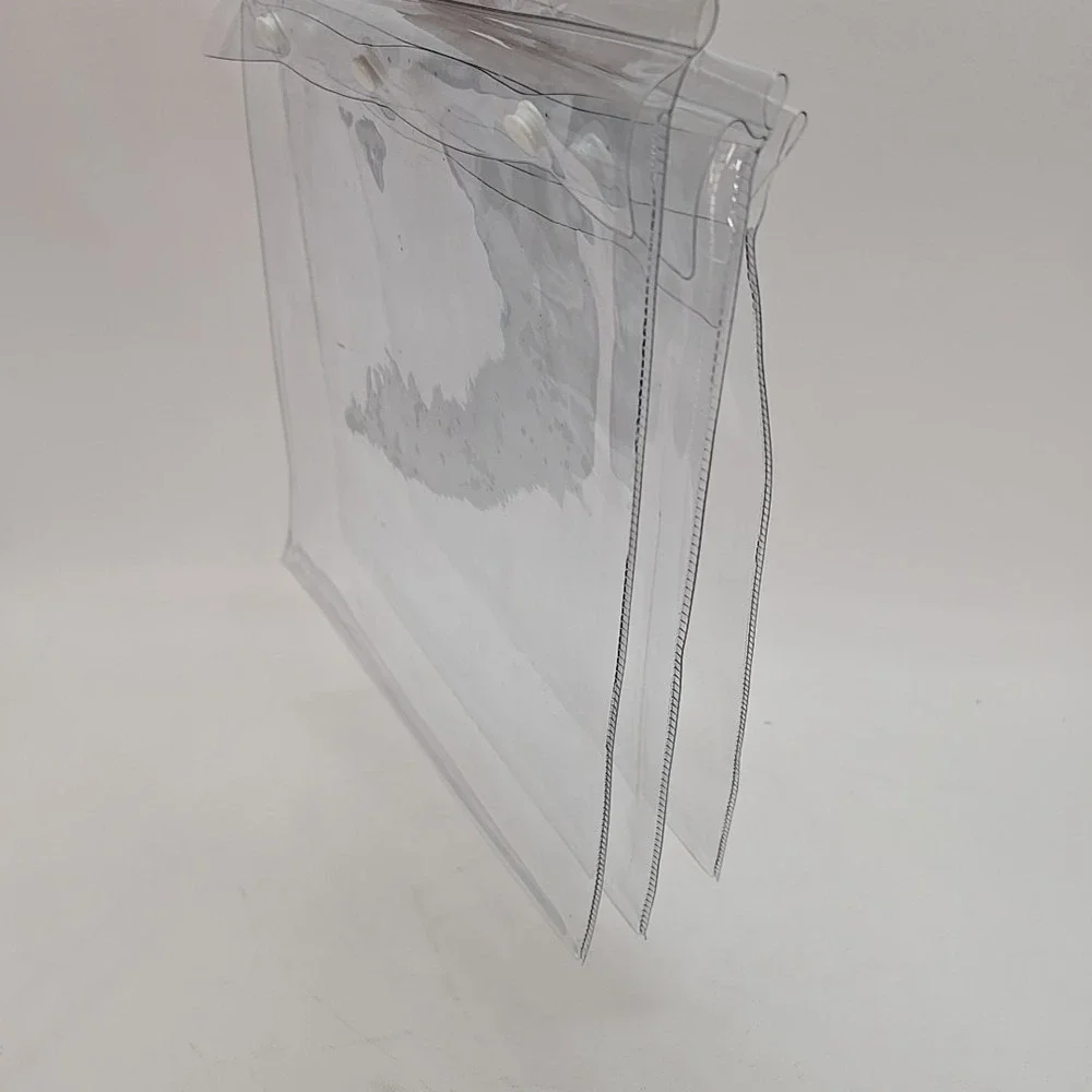 3 PCS. CLEAR PLASTIC STORAGE BAGS SNAP CLOSURE‎ HANGING TAB 13